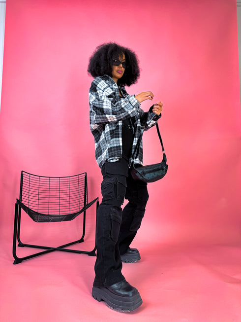 Plaid shirt "RAINY DAY" VMC58 - BLACK